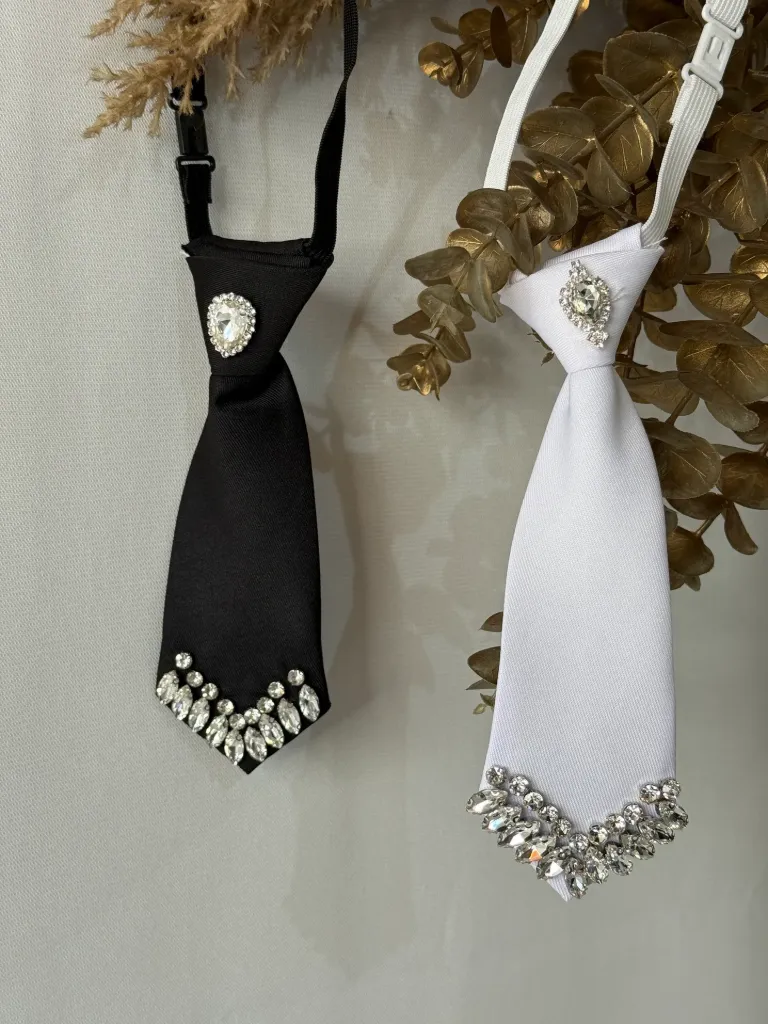 Pearl & Crystal Tie #8 (White)