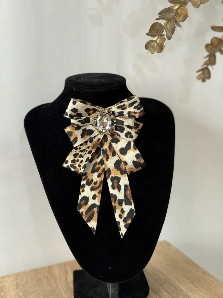 Leopard Bow Brooch