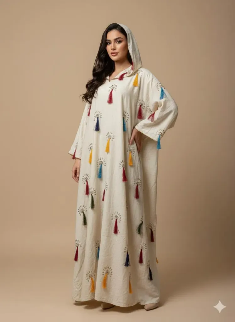 Moroccan Tassel Hooded Abaya