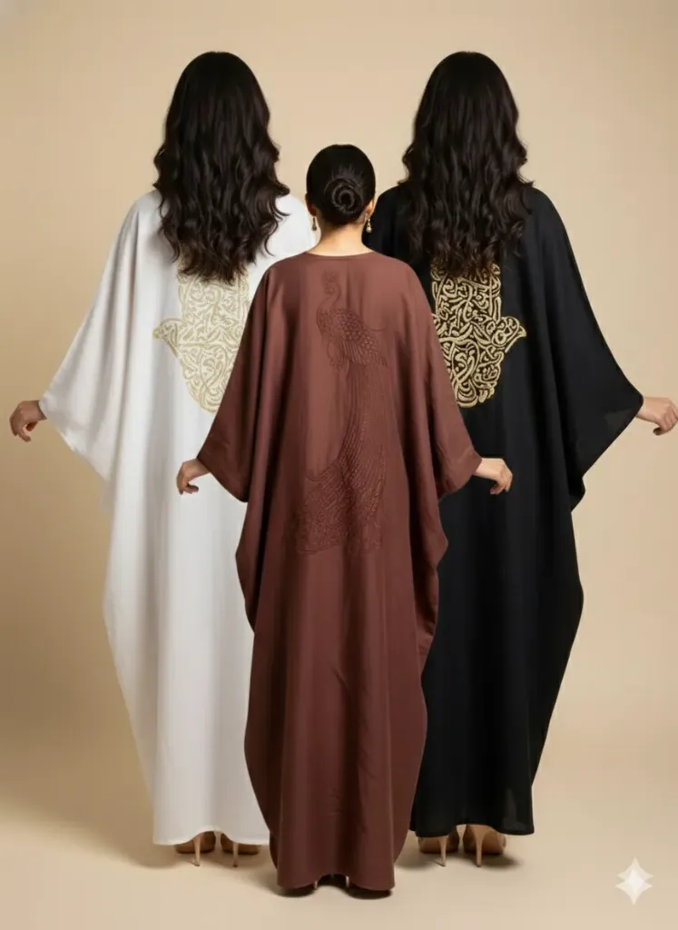 The Hamsa/ Peacock Abaya (White)