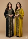 Midnight & Mustard Mosaic Abaya