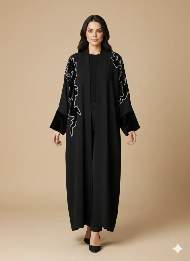 The Velvet Embroidery Abaya
