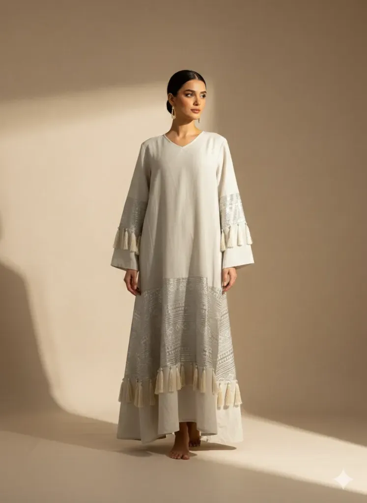 Alabaster Tassel  Abaya
