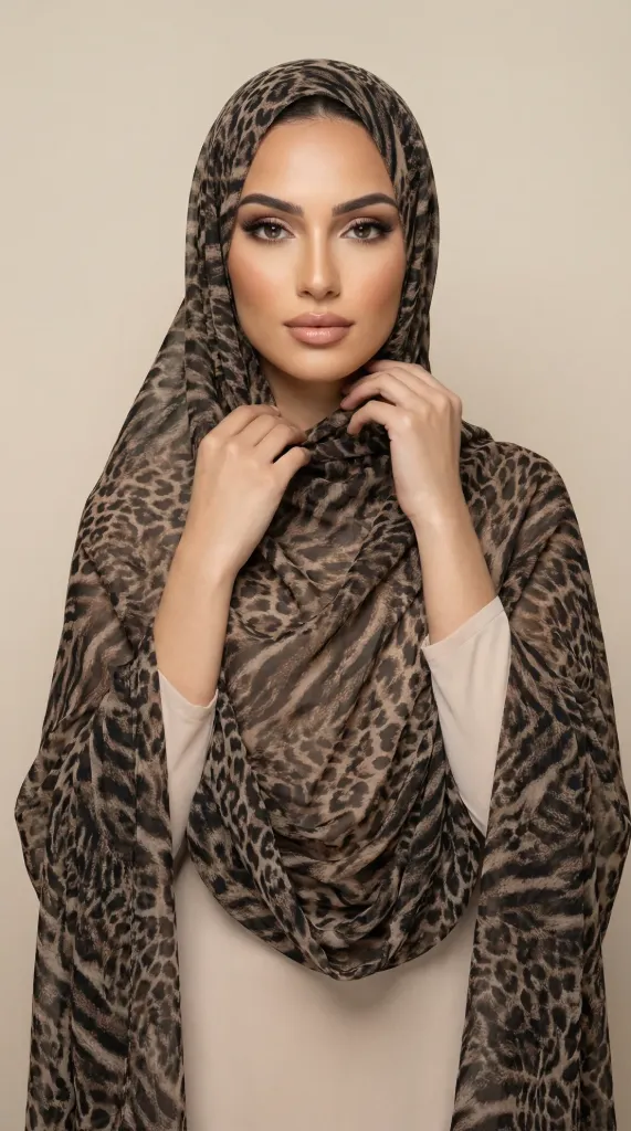 Leopard/ tiger Print Hijab #1