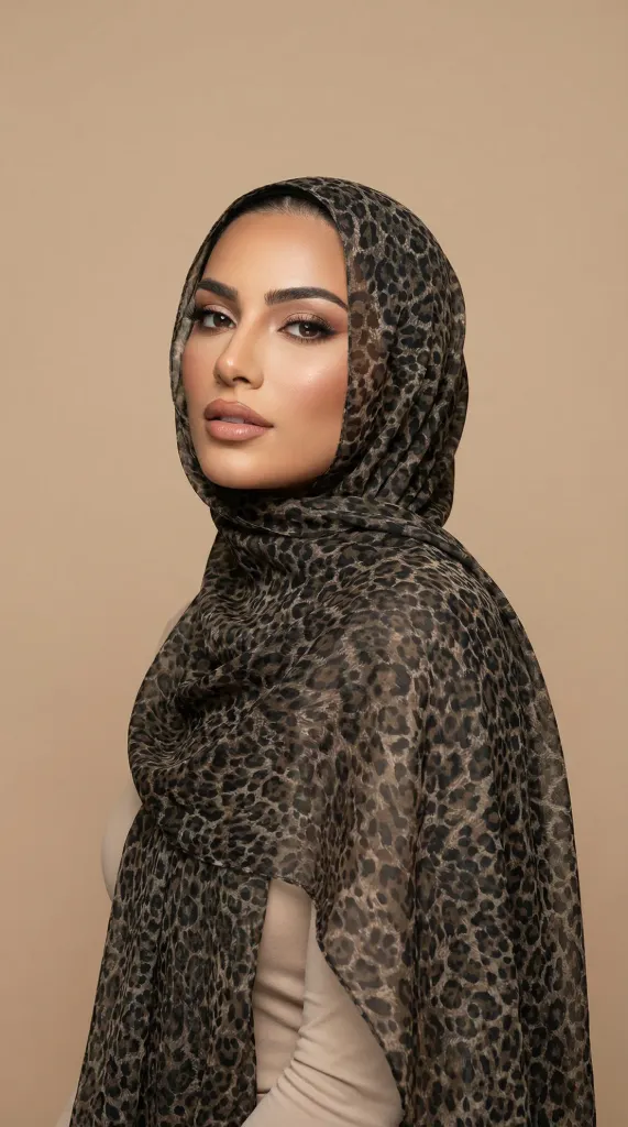 Leopard/ tiger Print Hijab #7